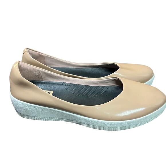 FitFlop Superballerina Ballet Flat Brown White Size 7 - Picture 3 of 10